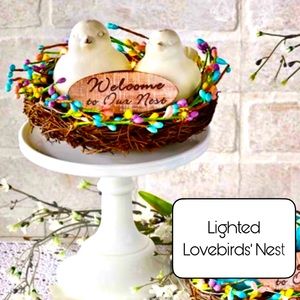 Lighted Lovebirds’ Nest